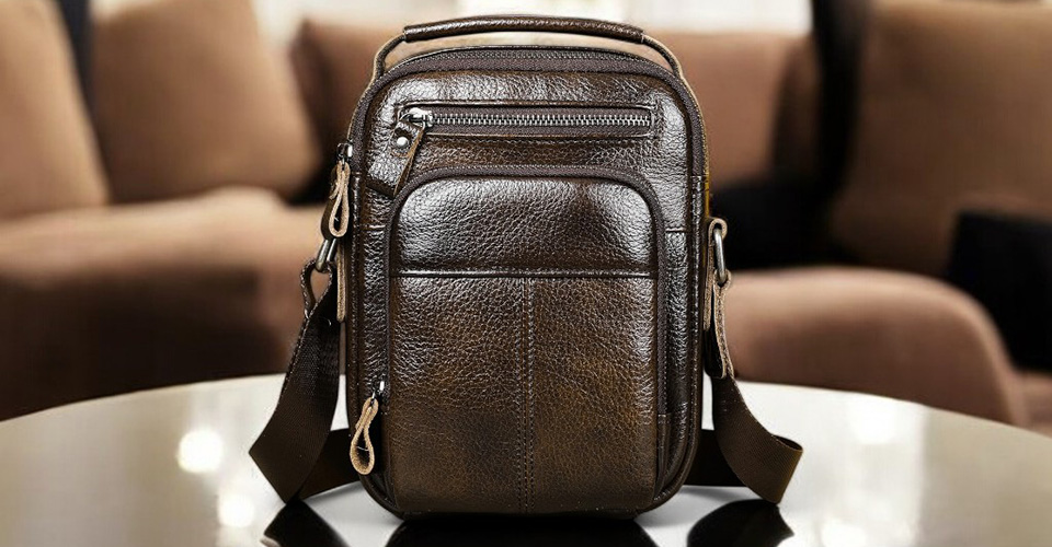 hnedá-taška-kožená-pánska-narameno-crossbody-pravá-koža