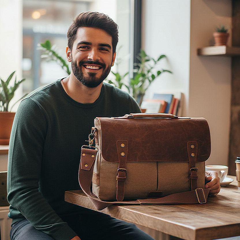 Pánske kožené a bavlnené tašky